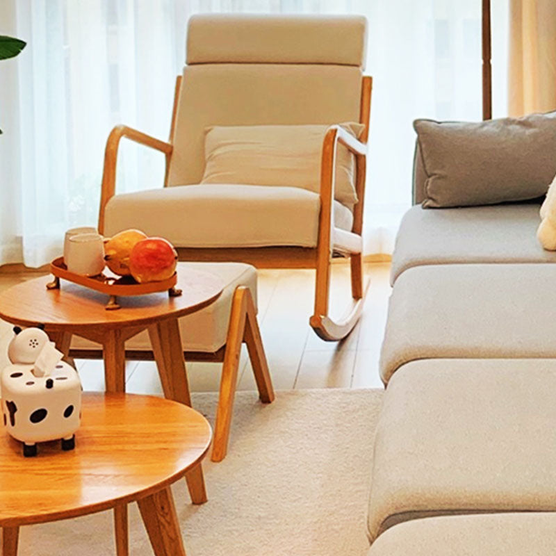 Contemporary Rocking Chair Upholstered Antique Finish Rocking Accent Chair Clearhalo 'Chairs & Seating' 'furn' 'furn_rocking_chairs' 'Furniture' 'Living Room Furniture' 'Rocking Chairs' 'rocking_chairs' 7799648