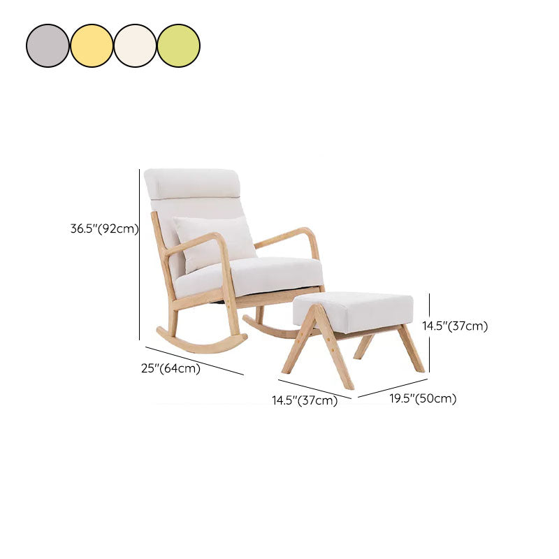 Contemporary Rocking Chair Upholstered Antique Finish Rocking Accent Chair Clearhalo 'Chairs & Seating' 'furn' 'furn_rocking_chairs' 'Furniture' 'Living Room Furniture' 'Rocking Chairs' 'rocking_chairs' 7799650