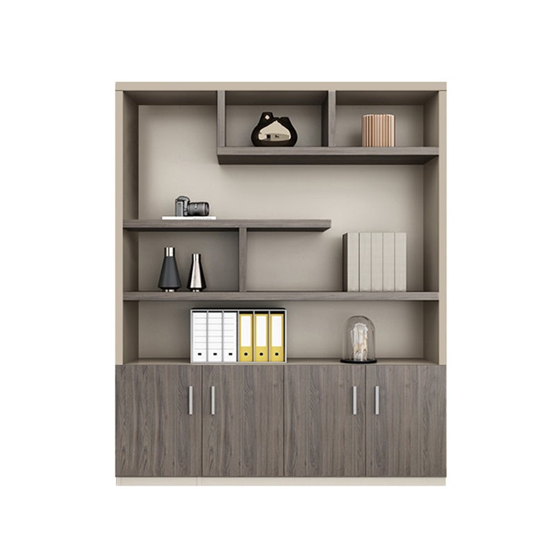 Storage Engineered Wood File Cabinet Vertical Contemporary Cabinet 63"L x 16"W x 79"H Light Walnut Clearhalo 'Filing Cabinets' 'filling_cabinets' 'furn' 'furn_filling_cabinets' 'Furniture' 'Office Furniture' 7799728