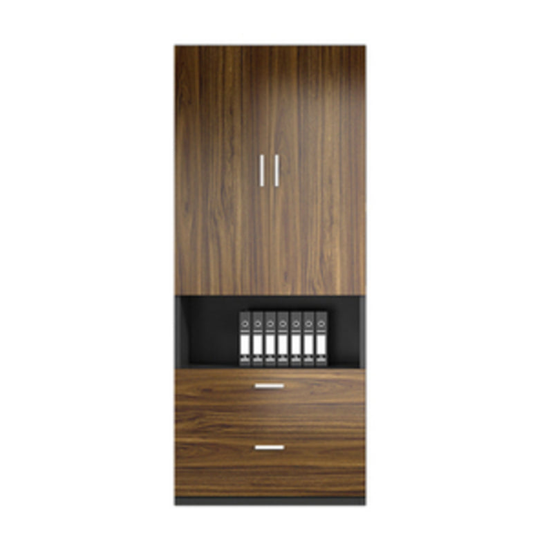 Storage Engineered Wood File Cabinet Vertical Contemporary Cabinet 31"L x 16"W x 79"H Nut-Brown Clearhalo 'Filing Cabinets' 'filling_cabinets' 'furn' 'furn_filling_cabinets' 'Furniture' 'Office Furniture' 7799733