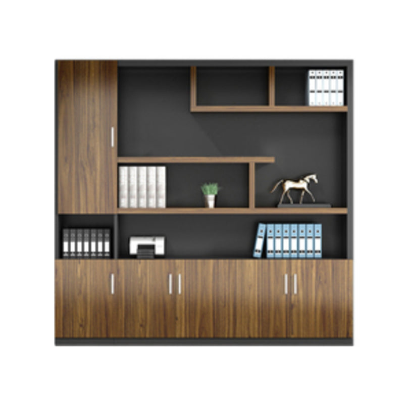 Storage Engineered Wood File Cabinet Vertical Contemporary Cabinet 79"L x 16"W x 79"H Nut-Brown Clearhalo 'Filing Cabinets' 'filling_cabinets' 'furn' 'furn_filling_cabinets' 'Furniture' 'Office Furniture' 7799737