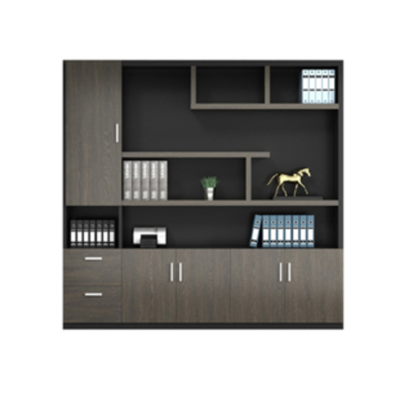 Storage Engineered Wood File Cabinet Vertical Contemporary Cabinet 79"L x 16"W x 79"H Oak Clearhalo 'Filing Cabinets' 'filling_cabinets' 'furn' 'furn_filling_cabinets' 'Furniture' 'Office Furniture' 7799743