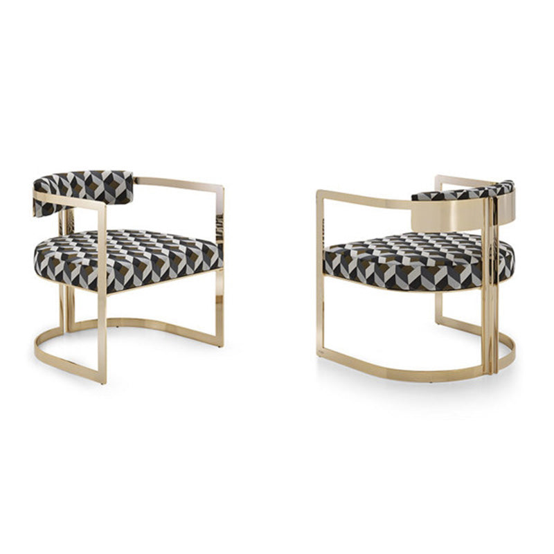 Silla de brazo tapizado silla de comedor de estilo moderno con patas de metal