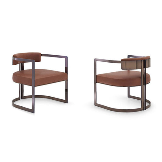 Silla de brazo tapizado silla de comedor de estilo moderno con patas de metal