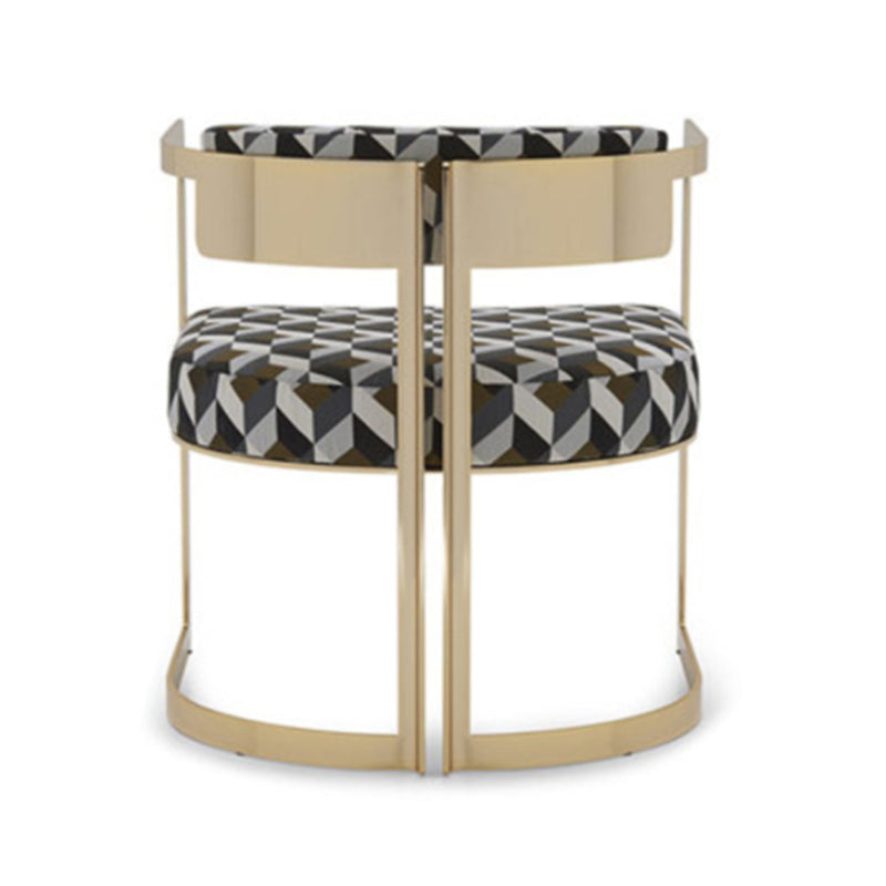 Silla de brazo tapizado silla de comedor de estilo moderno con patas de metal