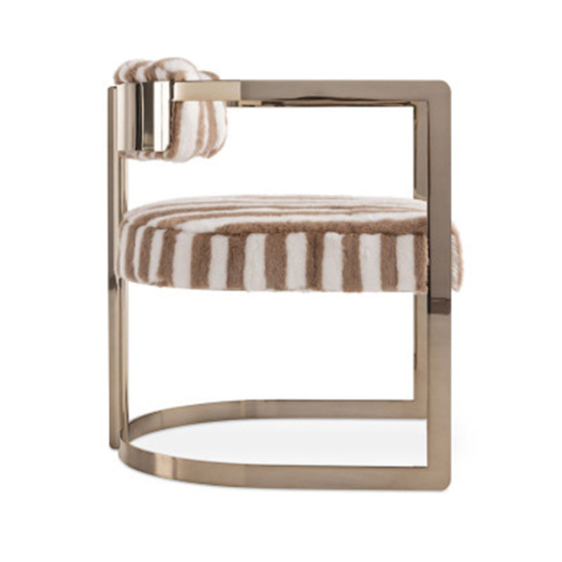 Silla de brazo tapizado silla de comedor de estilo moderno con patas de metal