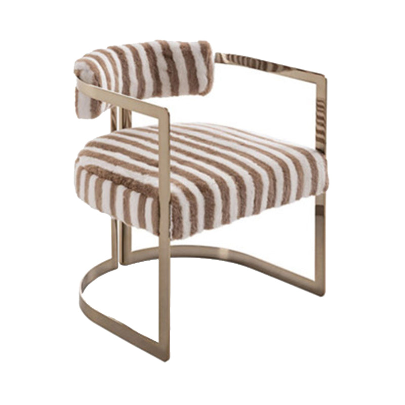 Silla de brazo tapizado silla de comedor de estilo moderno con patas de metal