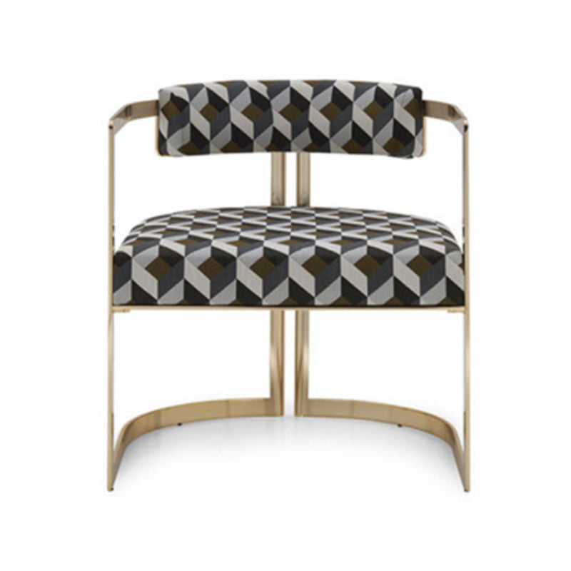 Silla de brazo tapizado silla de comedor de estilo moderno con patas de metal