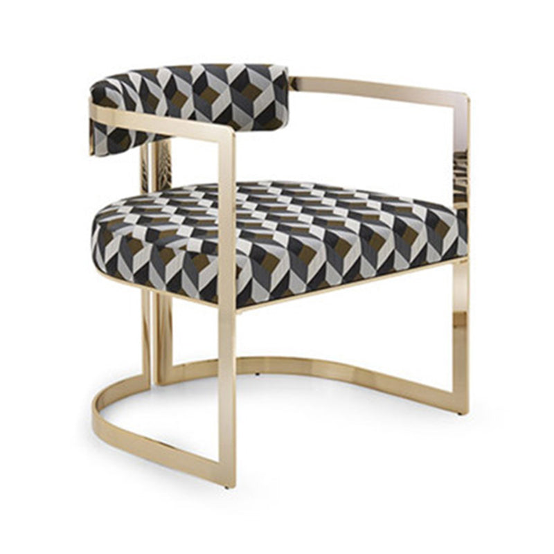 Silla de brazo tapizado silla de comedor de estilo moderno con patas de metal