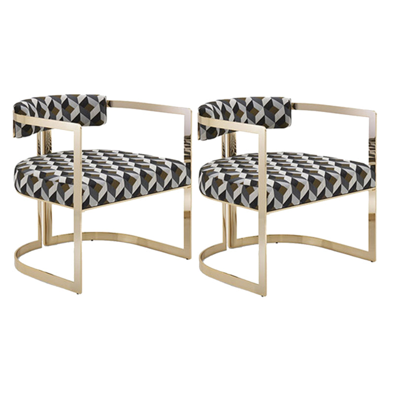 Silla de brazo tapizado silla de comedor de estilo moderno con patas de metal