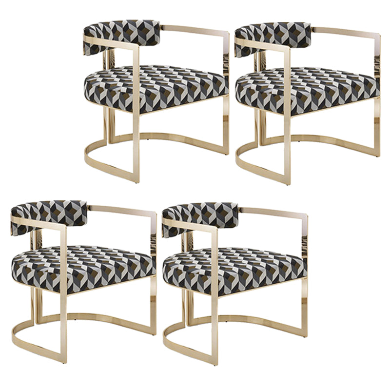 Silla de brazo tapizado silla de comedor de estilo moderno con patas de metal