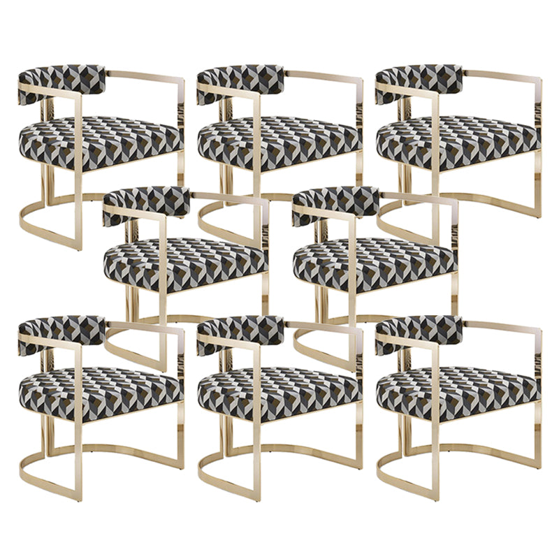 Silla de brazo tapizado silla de comedor de estilo moderno con patas de metal