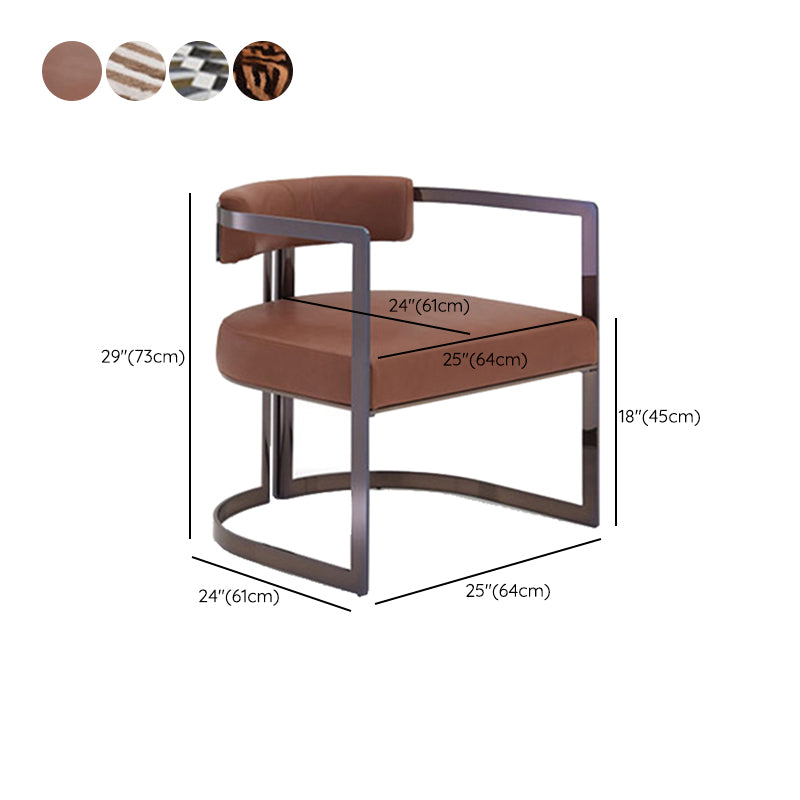 Silla de brazo tapizado silla de comedor de estilo moderno con patas de metal