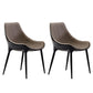 Glam Curved Dining Chair Faux Leather Dining Chairs with Black Legs Grey 2 Piece Set Clearhalo 'Dining Chairs' 'Dining Tables & Seating' 'dining_chair' 'furn' 'furn_dining_chair' 'Furniture' 'Kitchen & Dining Furniture' 7801787