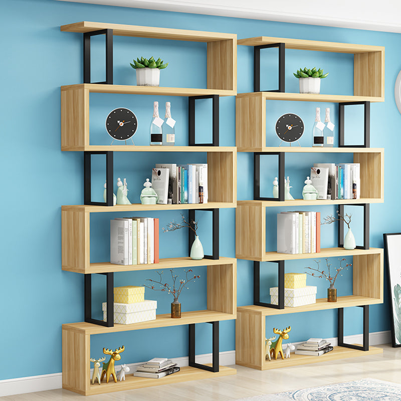 Scandinavian Wood Open Back Shelf Bookcase with Shelves for Home Office Clearhalo 'Bookcases' 'furn' 'furn_bookcases' 'Furniture' 'Office Furniture' 7802172