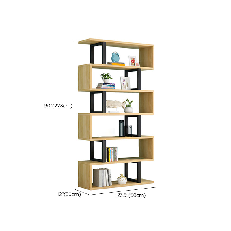 Scandinavian Wood Open Back Shelf Bookcase with Shelves for Home Office Clearhalo 'Bookcases' 'furn' 'furn_bookcases' 'Furniture' 'Office Furniture' 7802196
