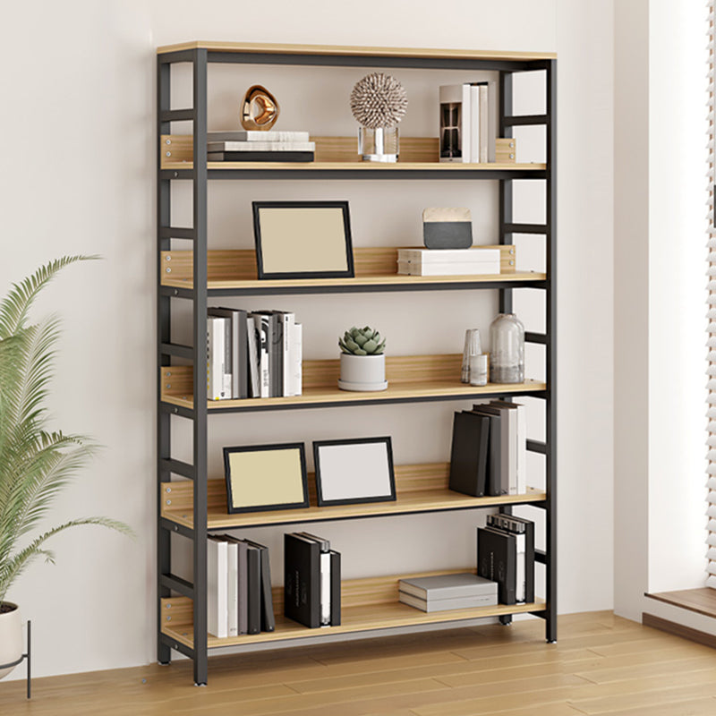Black Modern Open Back Shelf Bookcase Shelves Included for Home Office Clearhalo 'Bookcases' 'furn' 'furn_bookcases' 'Furniture' 'Office Furniture' 7802412