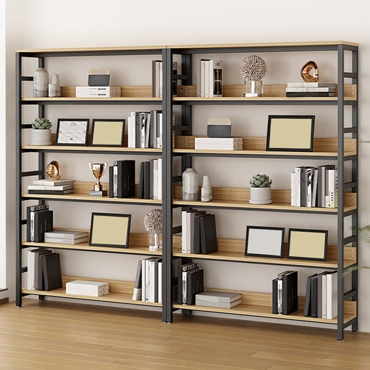 Black Modern Open Back Shelf Bookcase Shelves Included for Home Office Clearhalo 'Bookcases' 'furn' 'furn_bookcases' 'Furniture' 'Office Furniture' 7802418