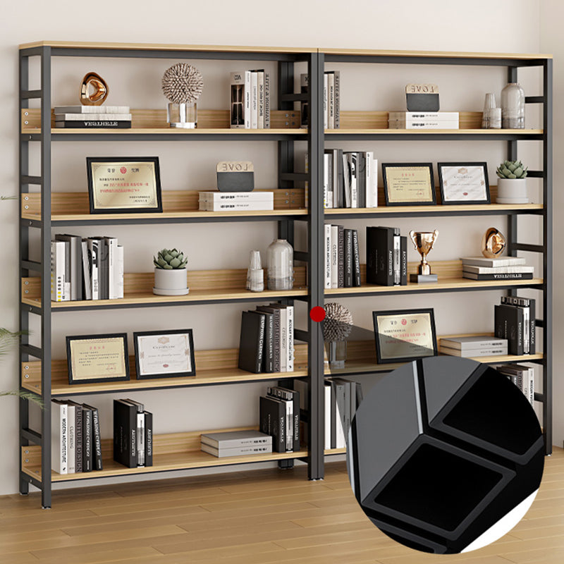 Black Modern Open Back Shelf Bookcase Shelves Included for Home Office Clearhalo 'Bookcases' 'furn' 'furn_bookcases' 'Furniture' 'Office Furniture' 7802423