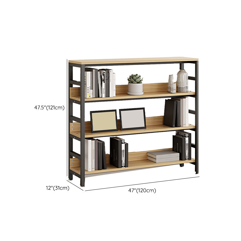 Black Modern Open Back Shelf Bookcase Shelves Included for Home Office Clearhalo 'Bookcases' 'furn' 'furn_bookcases' 'Furniture' 'Office Furniture' 7802427