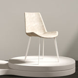 Gamba bianca sedia da pranzo imbottita contemporanea per la casa