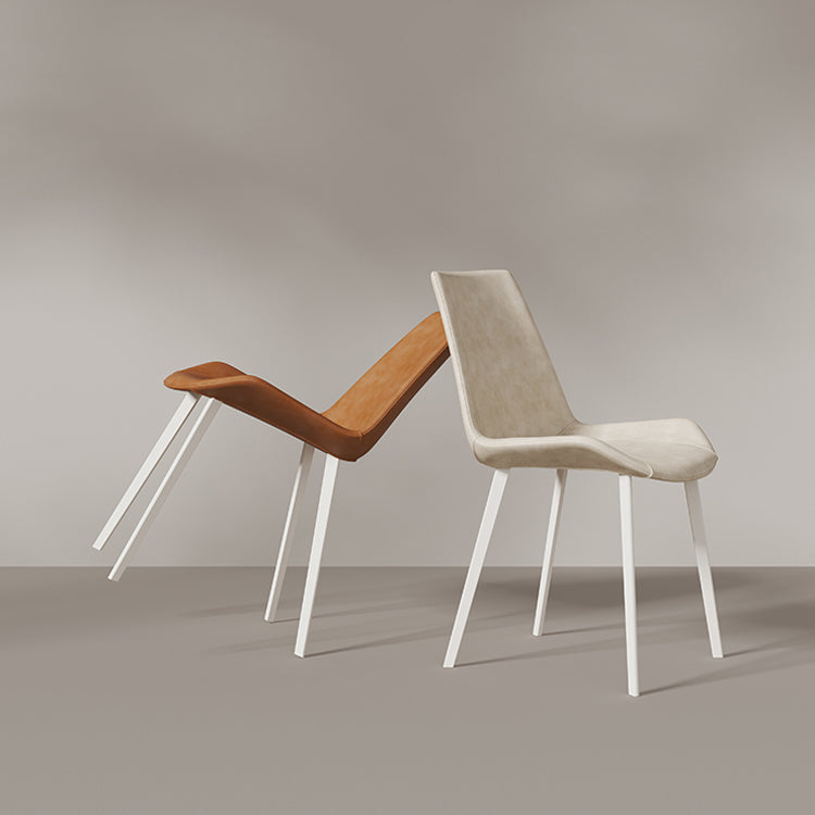 Gamba bianca sedia da pranzo imbottita contemporanea per la casa