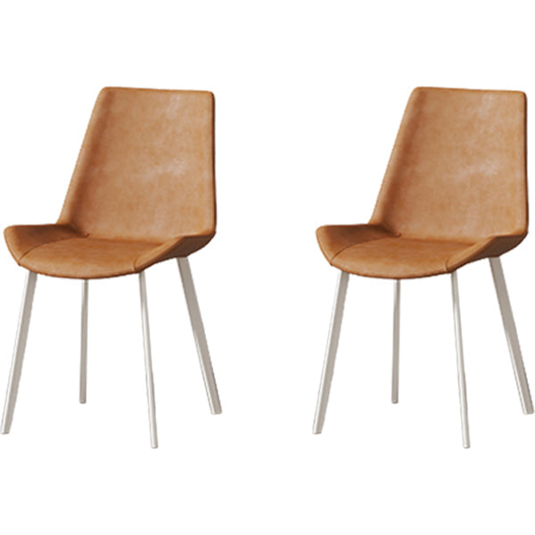 Gamba bianca sedia da pranzo imbottita contemporanea per la casa