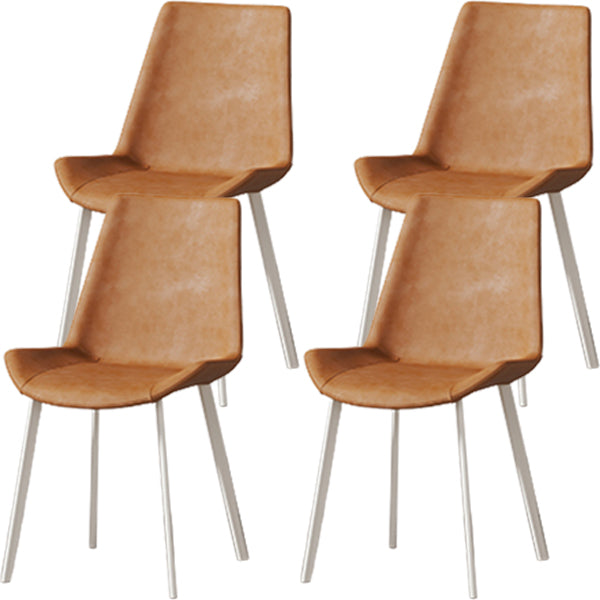 Gamba bianca sedia da pranzo imbottita contemporanea per la casa