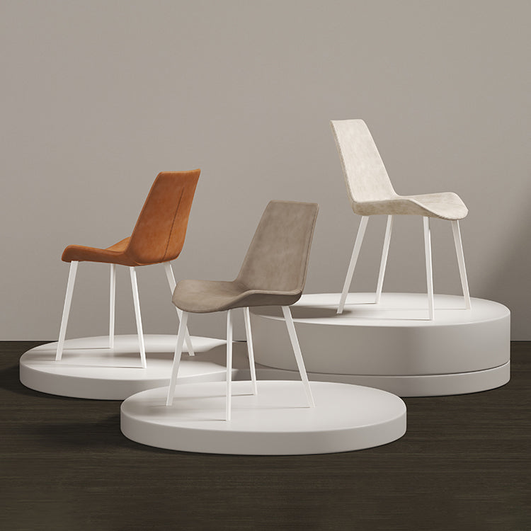 Gamba bianca sedia da pranzo imbottita contemporanea per la casa