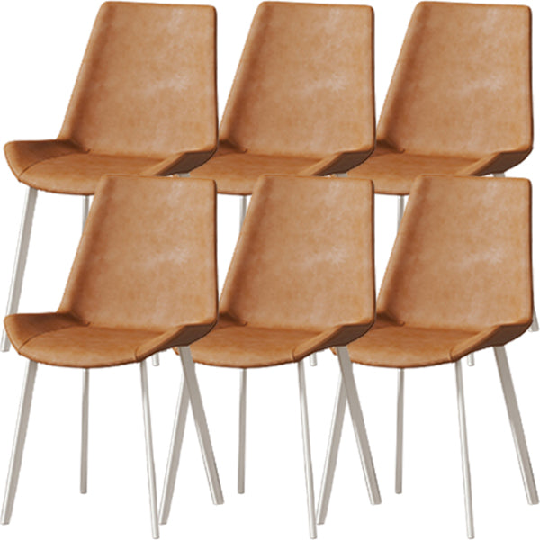 Gamba bianca sedia da pranzo imbottita contemporanea per la casa