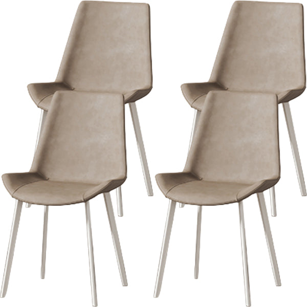 Gamba bianca sedia da pranzo imbottita contemporanea per la casa