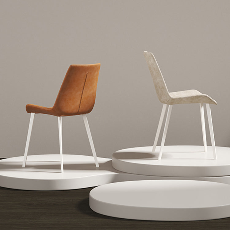 Gamba bianca sedia da pranzo imbottita contemporanea per la casa