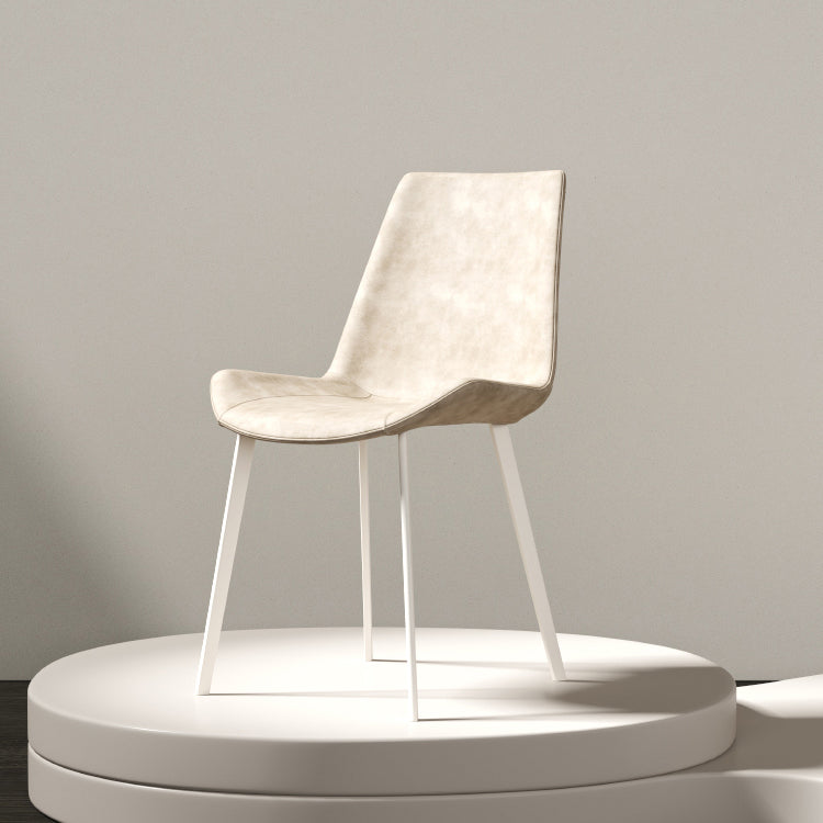 Gamba bianca sedia da pranzo imbottita contemporanea per la casa