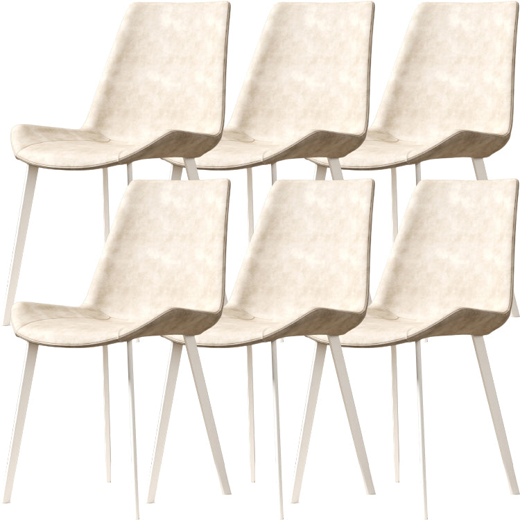 Gamba bianca sedia da pranzo imbottita contemporanea per la casa