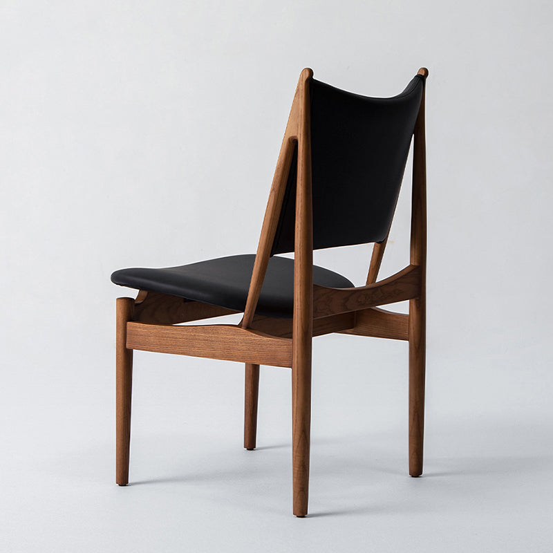 Legno massiccio contemporaneo e sedie da pranzo senza braccio in pelle finta