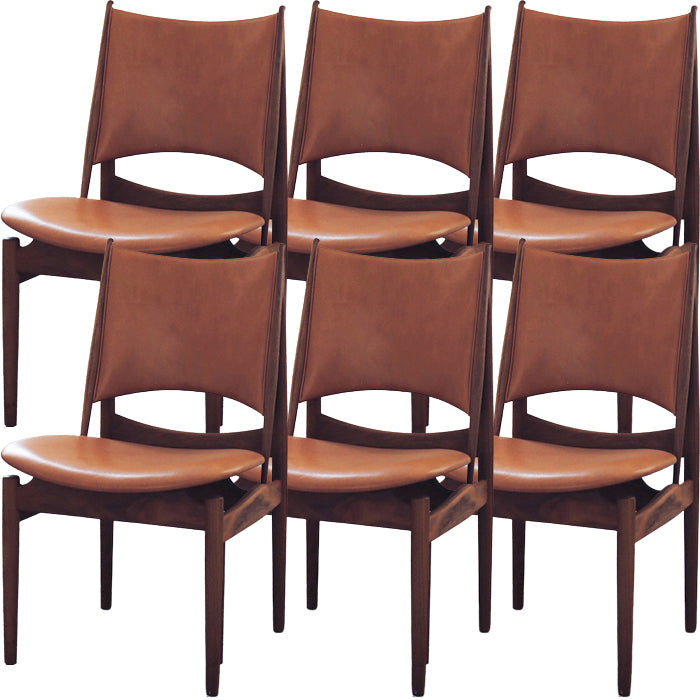 Legno massiccio contemporaneo e sedie da pranzo senza braccio in pelle finta