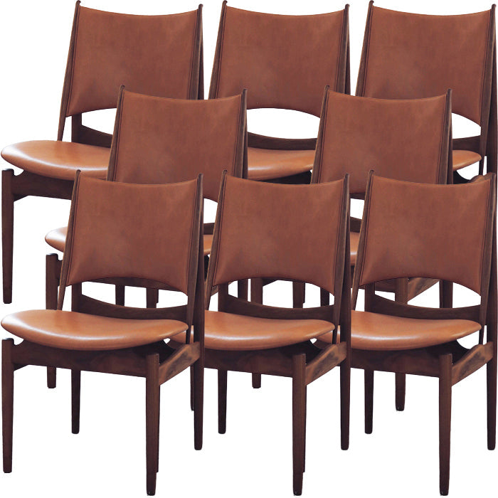 Legno massiccio contemporaneo e sedie da pranzo senza braccio in pelle finta