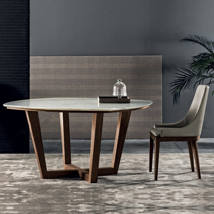 Coubien en faux cuir et salle à manger et accent en bois massif pour salle à manger