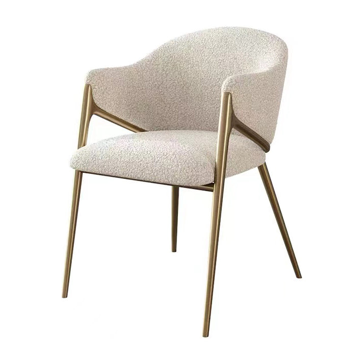 Silla de comedor de metal contemporáneo y tapizado para la cocina