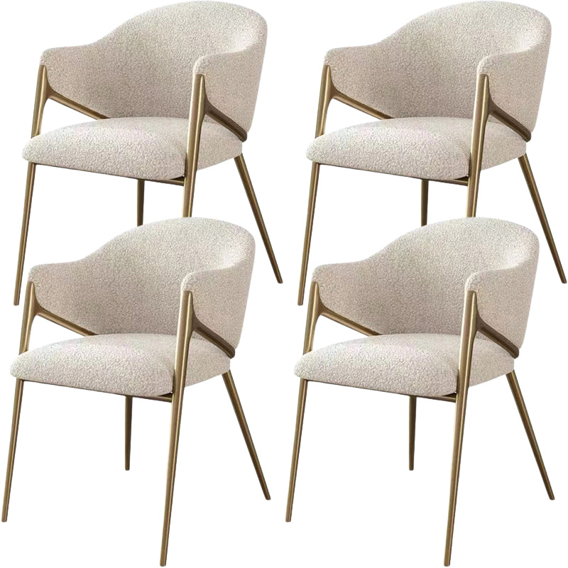 Silla de comedor de metal contemporáneo y tapizado para la cocina