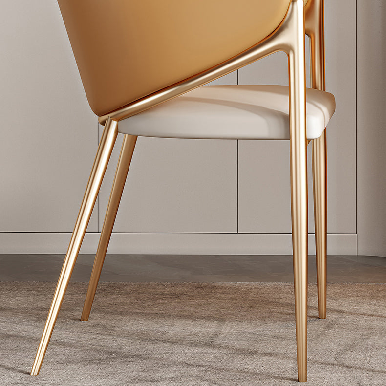 Silla de comedor de metal contemporáneo y tapizado para la cocina