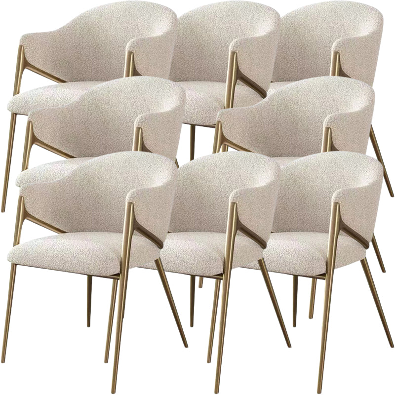 Silla de comedor de metal contemporáneo y tapizado para la cocina