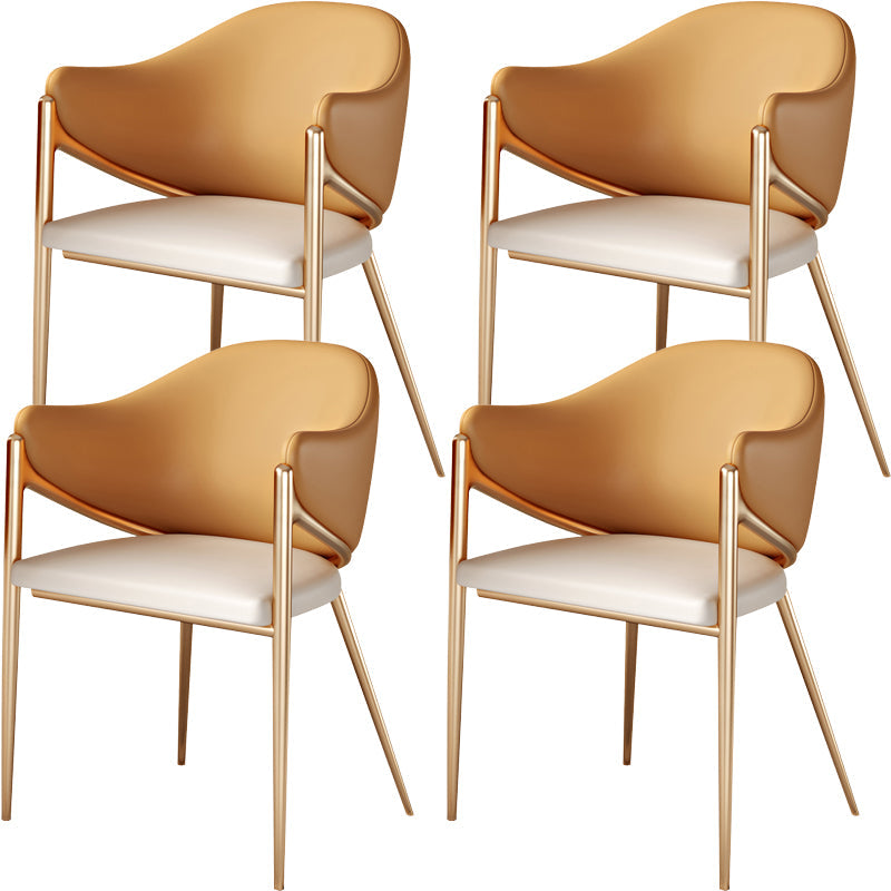 Silla de comedor de metal contemporáneo y tapizado para la cocina