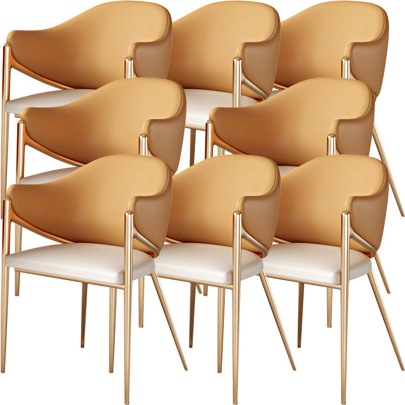 Silla de comedor de metal contemporáneo y tapizado para la cocina