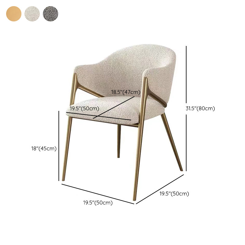 Silla de comedor de metal contemporáneo y tapizado para la cocina