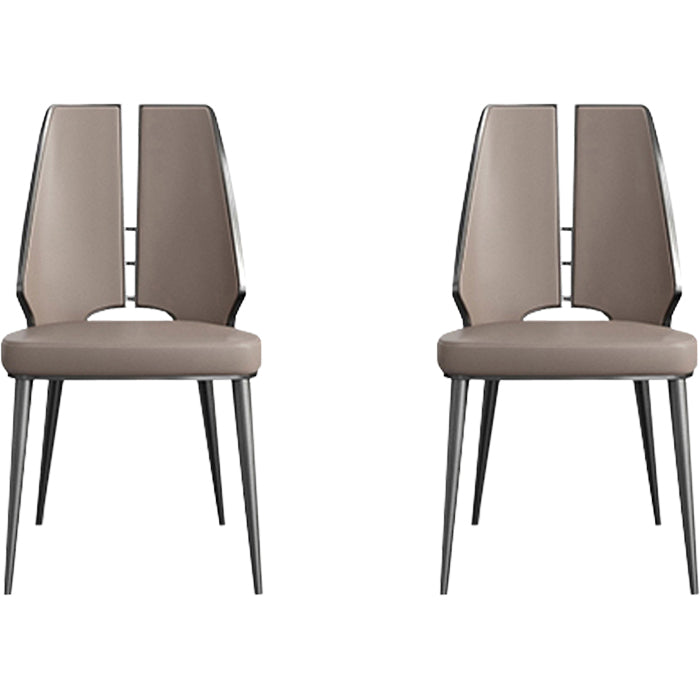 Gestoffeerde en metalen eigentijdse armloze dineren en accentstoelen