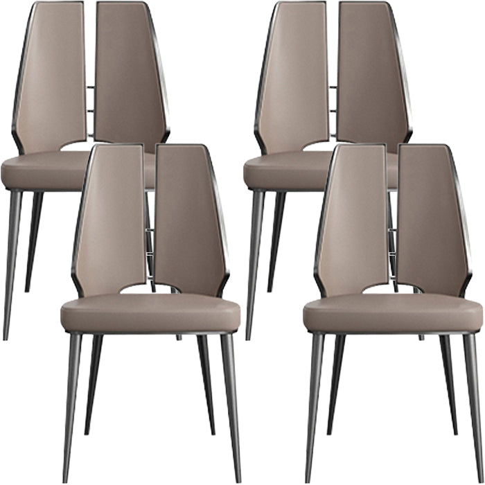 Gestoffeerde en metalen eigentijdse armloze dineren en accentstoelen