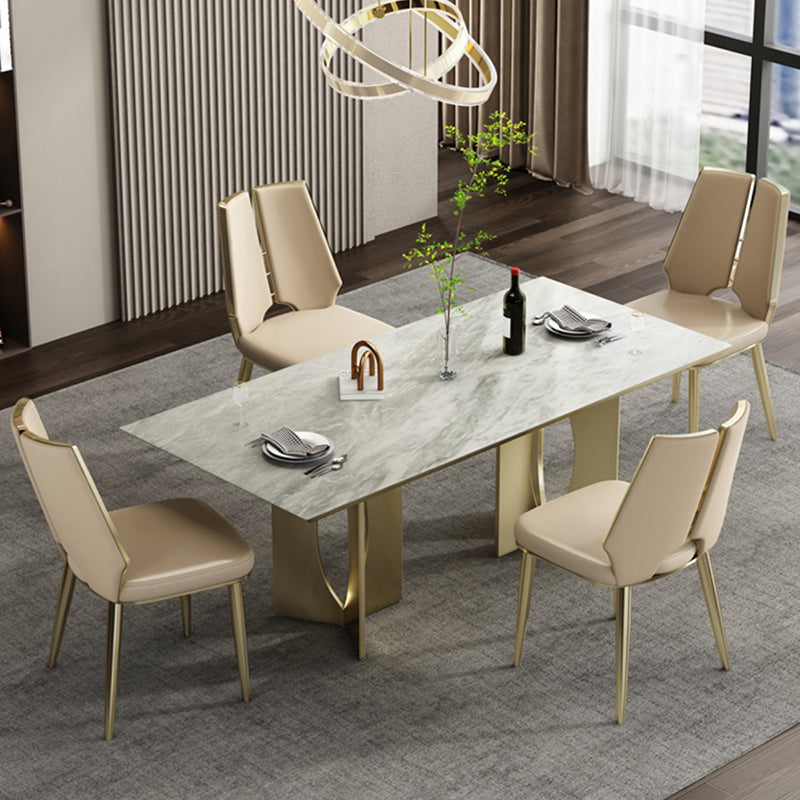 Gestoffeerde en metalen eigentijdse armloze dineren en accentstoelen