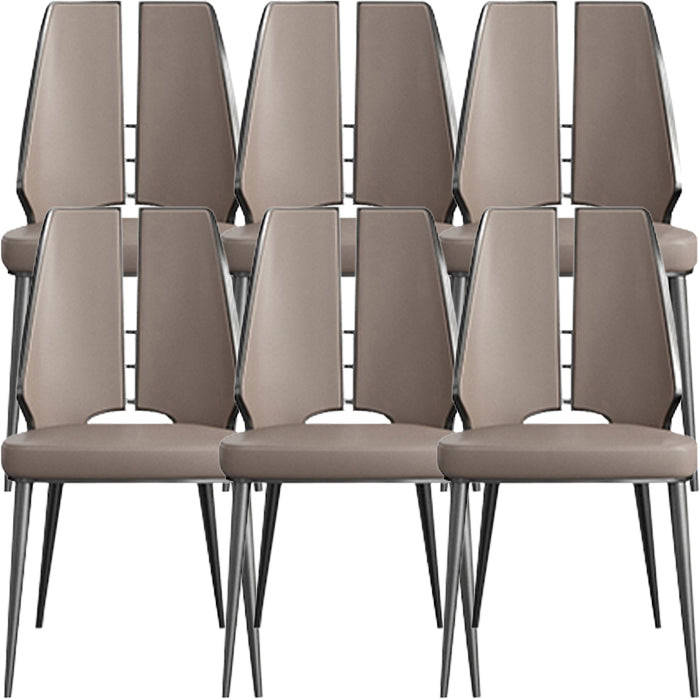 Gestoffeerde en metalen eigentijdse armloze dineren en accentstoelen