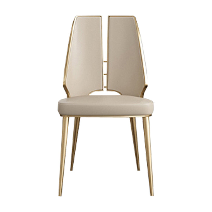 Gestoffeerde en metalen eigentijdse armloze dineren en accentstoelen